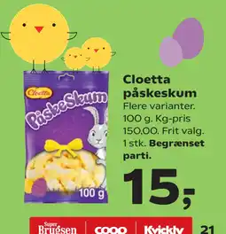 Kvickly Cloetta påskeskum tilbud