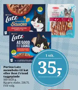 Dagli'Brugsen Purina Latz menuboks til kat eller Best Friend tyggepinde tilbud