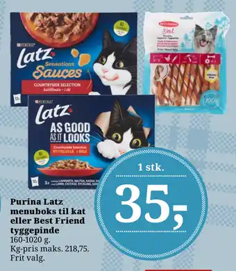 Dagli'Brugsen Purina Latz menuboks til kat eller Best Friend tyggepinde tilbud