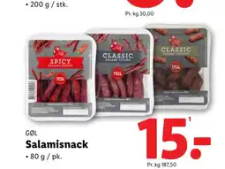 Lidl GØL Salamisnack tilbud