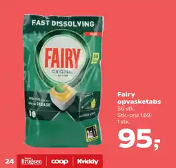 Kvickly Fairy opvasketabs tilbud