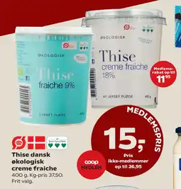 Kvickly Thise dansk økologisk creme fraiche tilbud