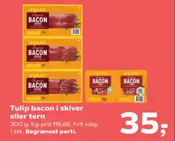 Kvickly Tulip bacon i skiver eller tern tilbud