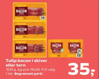 Kvickly Tulip bacon i skiver eller tern tilbud