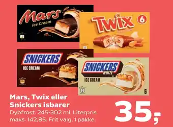 Kvickly Mars, Twix eller Snickers isbarer tilbud