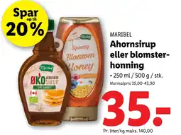 Lidl Ahornsirup eller blomsterhonning tilbud