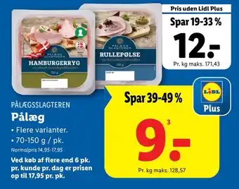 Lidl Pålæg tilbud