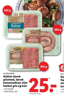 Lidl Hakket dansk grisekød, dansk kalvemedister eller hakket gris og kalv tilbud