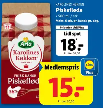 Lidl Piskefløde tilbud