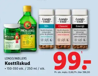 Lidl LONGO/MØLLERS Kosttilskud tilbud