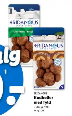 Lidl ERIDANOUS Kødboller med fyld tilbud