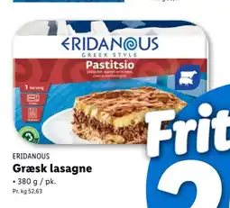 Lidl ERIDANOUS Græsk lasagne tilbud