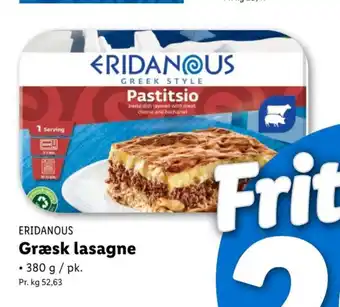 Lidl ERIDANOUS Græsk lasagne tilbud