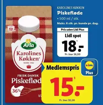 Lidl Piskefløde tilbud