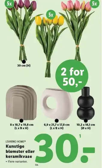 Lidl Kunstige blomster eller keramikvase tilbud