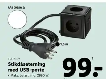 Lidl TRONIC® Stikdåseterning med USB-porte tilbud