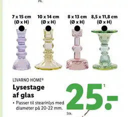 Lidl LIVARNO HOME® Lysestage af glas tilbud