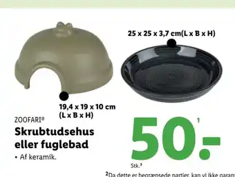 Lidl ZOOFARI® Skrubtudsehus eller fuglebad tilbud