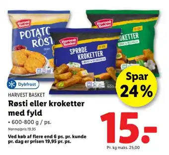 Lidl HARVEST BASKET Røsti eller kroketter med fyld tilbud