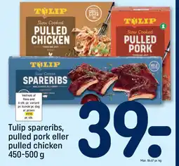 REMA 1000 TULIP spareribs, pulled pork eller pulled chicken tilbud