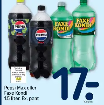 REMA 1000 Pepsi Max eller Faxe Kondi tilbud