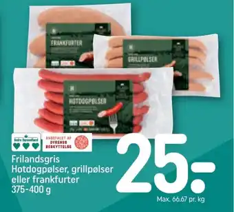 REMA 1000 Frilandsgris Hotdogpølser, grillpølser eller frankfurter tilbud