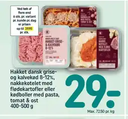 REMA 1000 Hakket dansk grise- og kalvekød 8-12%, nakkekotelet med flødekartofler tilbud