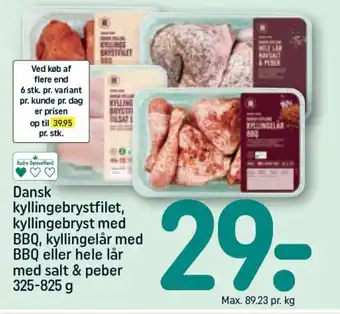 REMA 1000 Dansk kyllingebrystfilet, kyllingebryst med BBQ tilbud