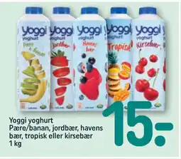 REMA 1000 Yoggi yoghurt Pære/banan, jordbær, havens bær, tropisk eller kirsebær tilbud