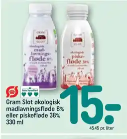 REMA 1000 Gram Slot økologisk madlavningsfløde 8% eller piskefløde 38% tilbud