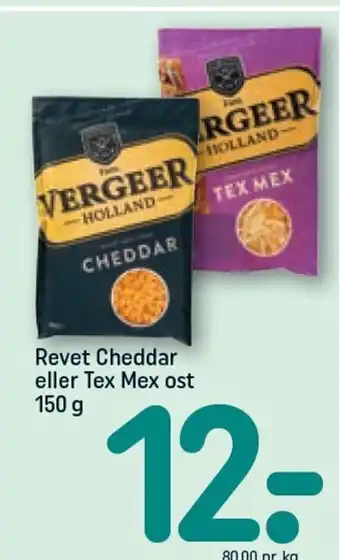 REMA 1000 Revet Cheddar eller Tex Mex ost tilbud