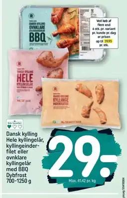 REMA 1000 Dansk kylling Hele kyllingelår, kyllingeinder- filet tilbud