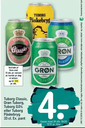 REMA 1000 Tuborg Classic, Grøn Tuborg, Tuborg 0.0% eller Tuborg Påskebryg tilbud