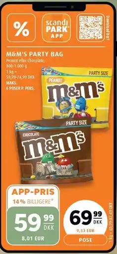 Scandinavian Park M&M'S PARTY BAG 800 - 1000 g tilbud