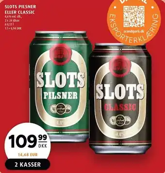 Scandinavian Park SLOTS PILSNER ELLER CLASSIC 2 x 24 x 0,33 l tilbud