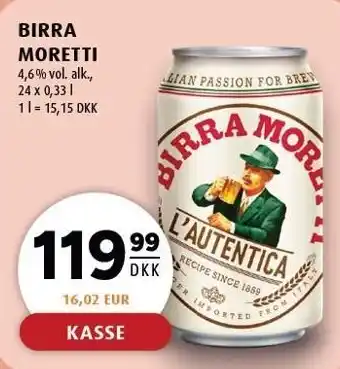 Scandinavian Park BIRRA MORETTI 24 x 0,33 L tilbud