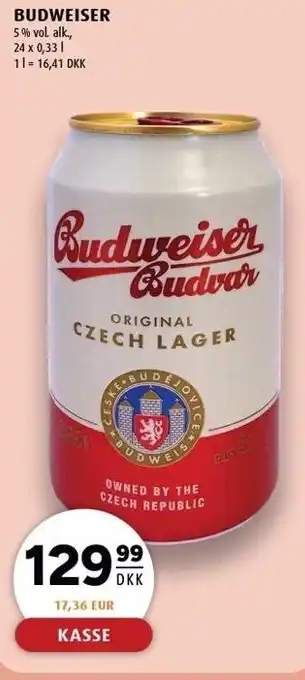 Scandinavian Park BUDWEISER 24 x 0,33 l tilbud