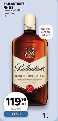 Scandinavian Park Ballantine's Finest Blended Scotch Whiskey 1 liter tilbud