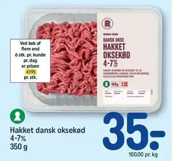 REMA 1000 Hakket dansk oksekød tilbud