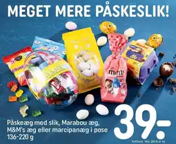 REMA 1000 Påskeæg med slik, Marabou æg, M&M's æg eller marcipanæg i pose tilbud