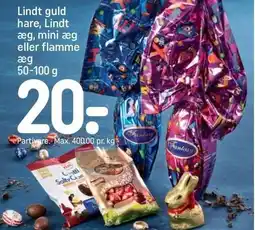 REMA 1000 Lindt guld hare, Lindt æg, mini æg eller flamme æg tilbud