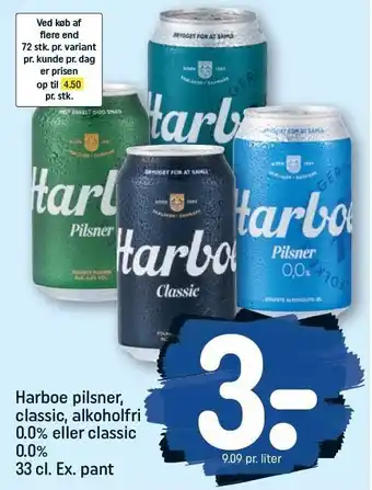 REMA 1000 Harboe pilsner 33 cl tilbud