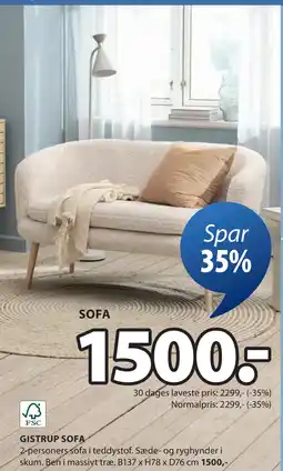 JYSK GISTRUP SOFA tilbud