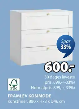 JYSK FRAMLEV KOMMODE tilbud