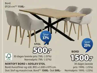 JYSK NORTOFT BORD tilbud