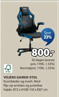 JYSK VOJENS GAMER-STOL tilbud