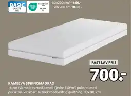 JYSK KAMELVA SPRINGMADRAS tilbud
