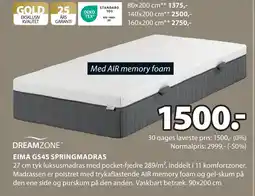 JYSK EIMA GS45 SPRINGMADRAS tilbud