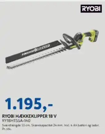 Davidsen RYOBI HÆKKEKLIPPER 18 V tilbud