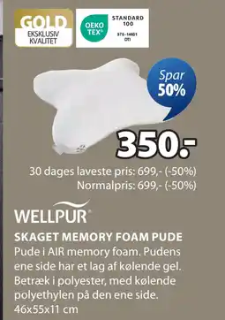 JYSK SKAGET MEMORY FOAM PUDE tilbud